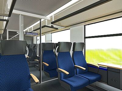 Vergrößerte Ansicht: Sitze im Wasserstoffzug