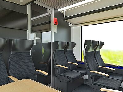 Vergrößerte Ansicht: 1. Klasse-Abteil im Wasserstoffzug